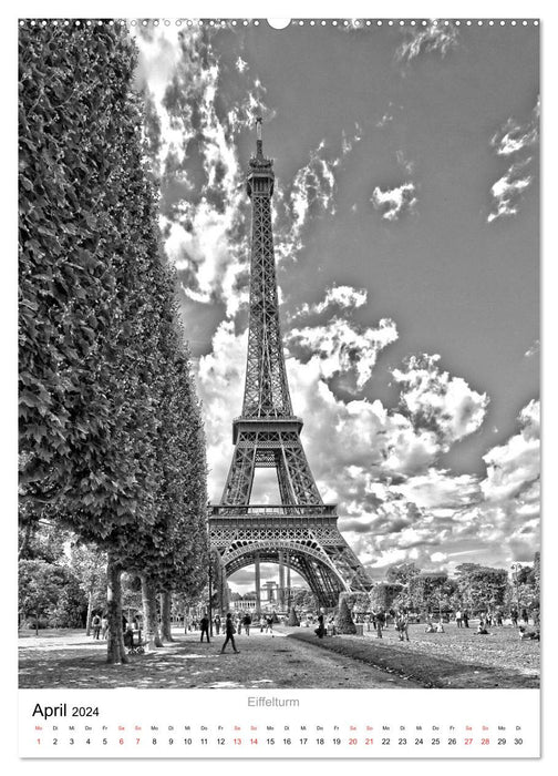 Paris black white 2024 (CALVENDO Premium Wall Calendar 2024) 