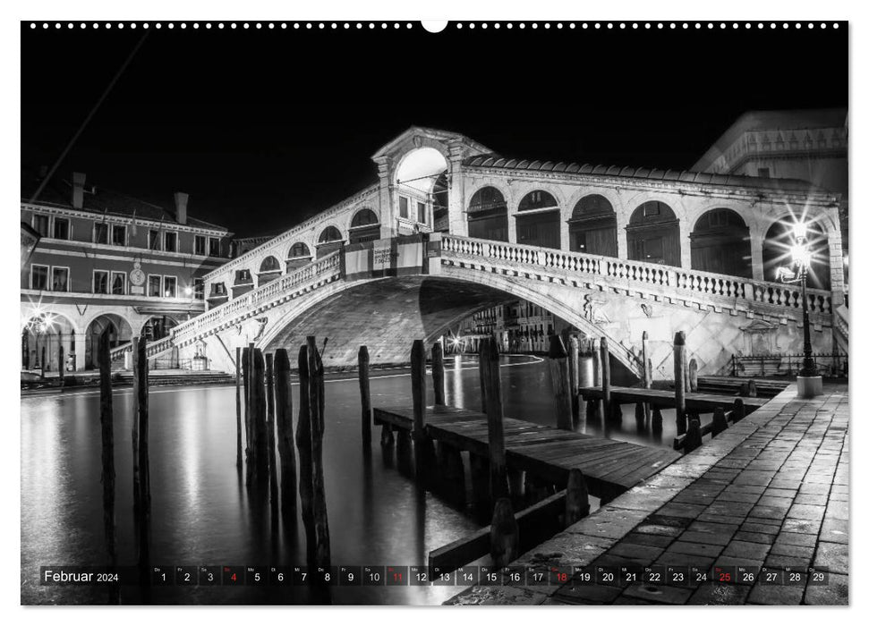 Leuchtendes Venedig …in monochrom (CALVENDO Wandkalender 2024)