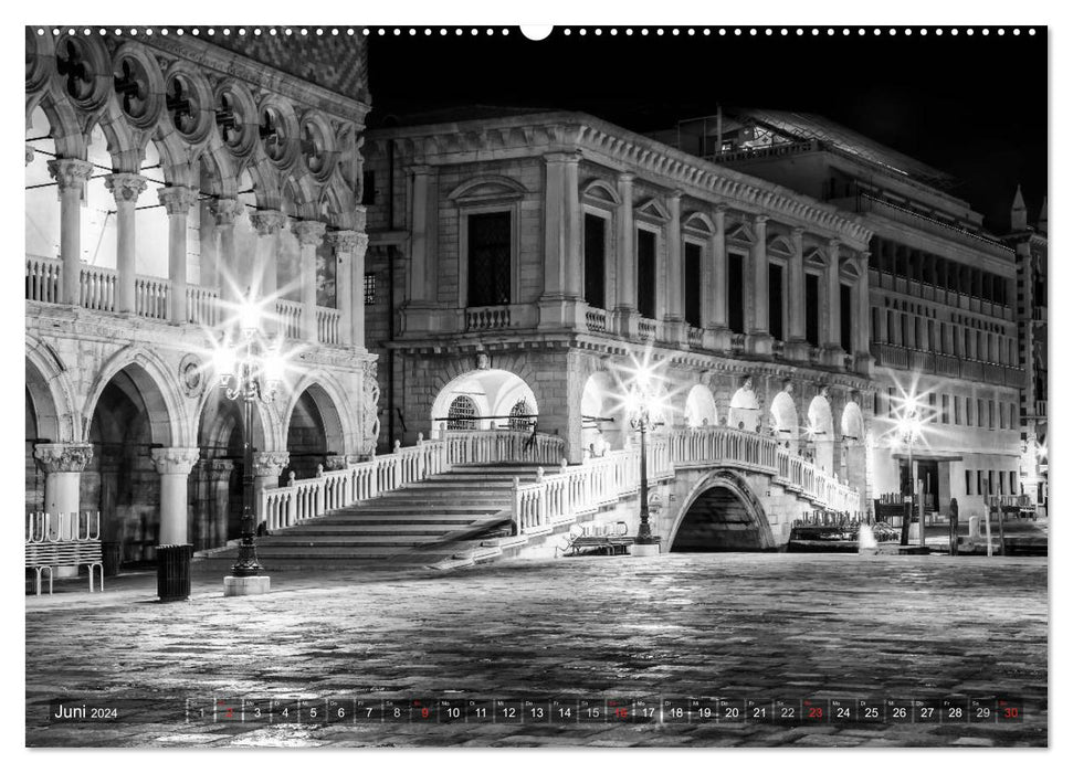 Leuchtendes Venedig …in monochrom (CALVENDO Wandkalender 2024)