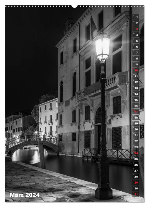 Monochrome Venice - Classic Moments (CALVENDO Wall Calendar 2024) 