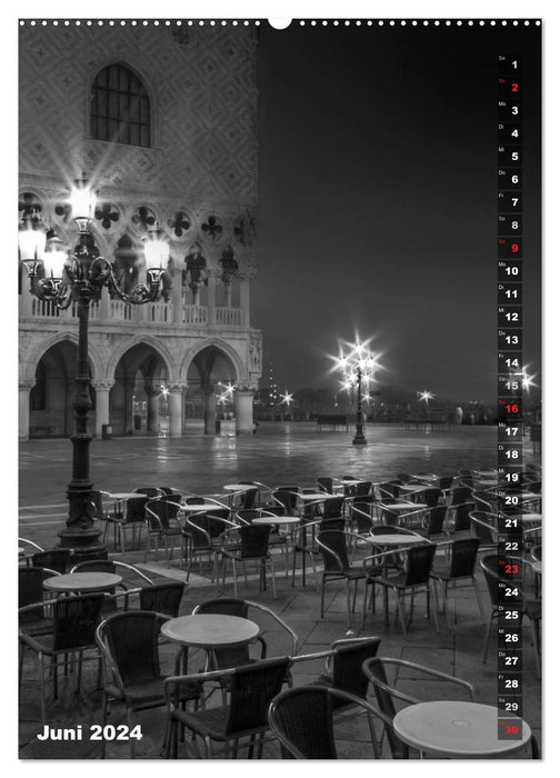Monochrome Venice - Classic Moments (CALVENDO Wall Calendar 2024) 