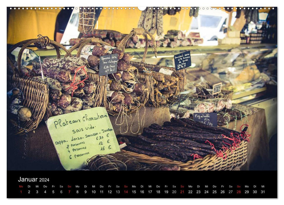 Experience of the senses - French market in Corsica (CALVENDO Premium Wall Calendar 2024) 