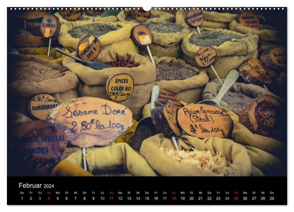 Experience of the senses - French market in Corsica (CALVENDO Premium Wall Calendar 2024) 