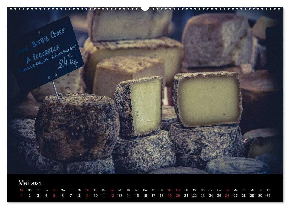 Experience of the senses - French market in Corsica (CALVENDO Premium Wall Calendar 2024) 