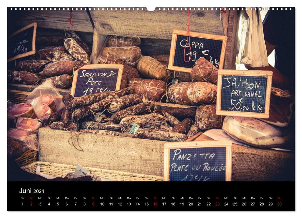 Experience of the senses - French market in Corsica (CALVENDO Premium Wall Calendar 2024) 