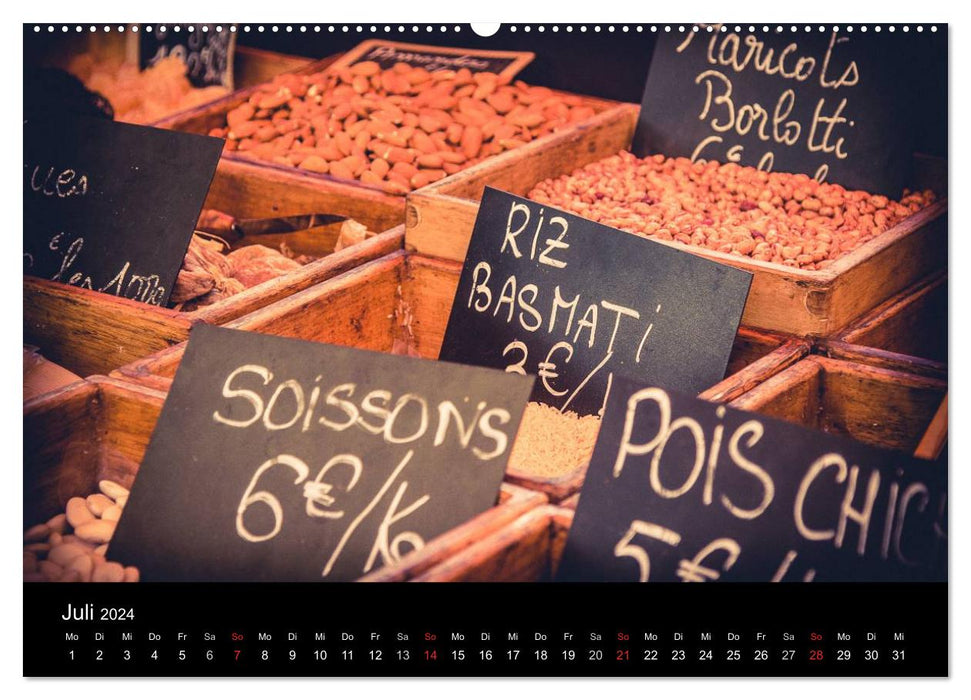 Experience of the senses - French market in Corsica (CALVENDO Premium Wall Calendar 2024) 