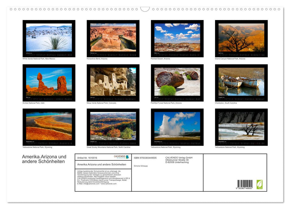 America - Arizona and other beauties (CALVENDO wall calendar 2024) 