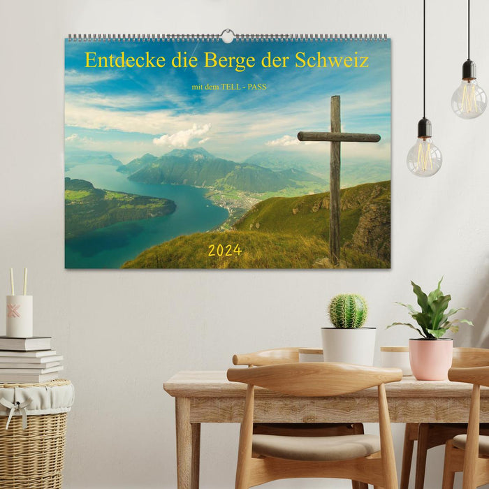 Discover the mountains of Switzerland with the TELL-PASS (CALVENDO wall calendar 2024) 