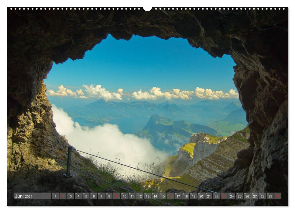 Entdecke die Berge der Schweiz mit dem TELL-PASS (CALVENDO Wandkalender 2024)