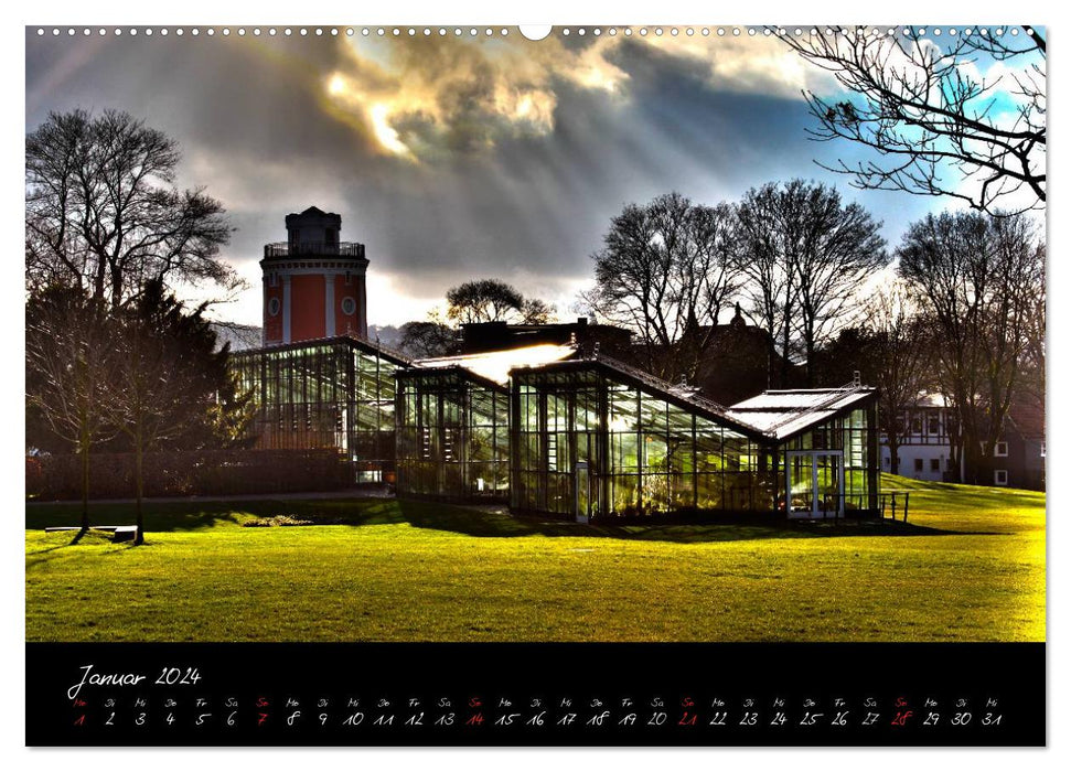 Wuppertal - City of the suspension railway in HDR (CALVENDO Premium Wall Calendar 2024) 