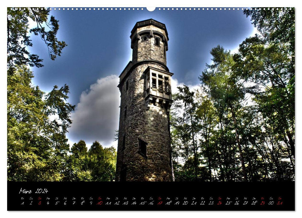 Wuppertal - City of the suspension railway in HDR (CALVENDO Premium Wall Calendar 2024) 