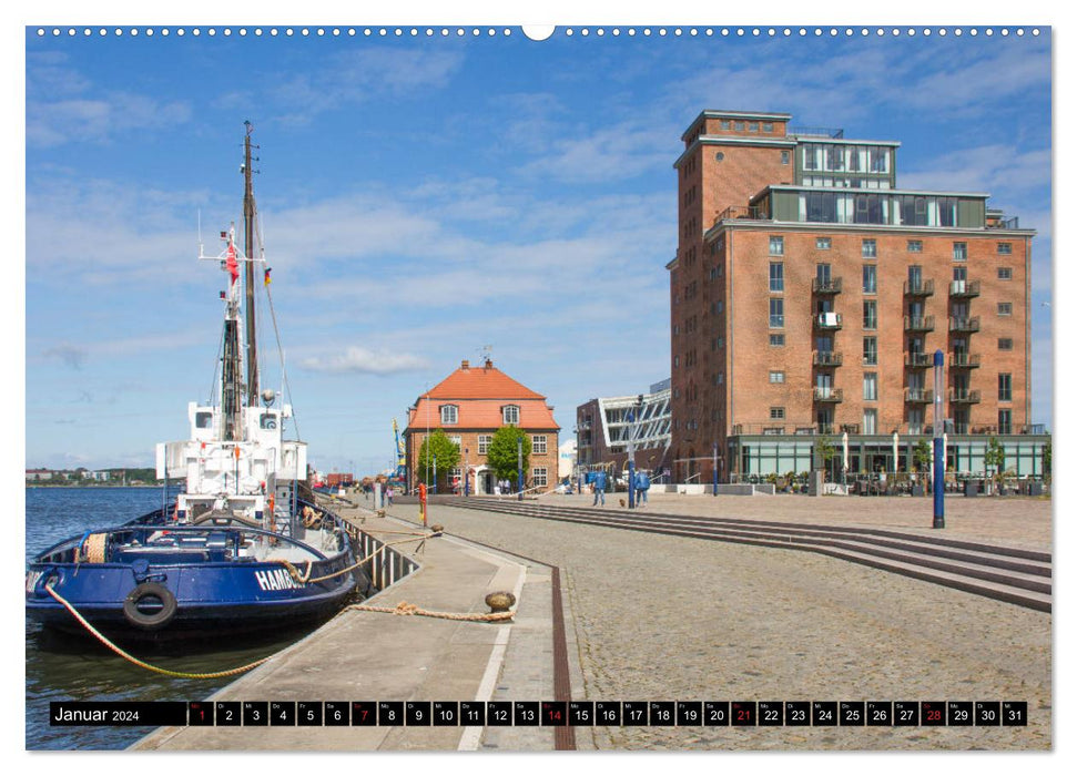 Hanseatic City of Wismar - Harbor Impressions (CALVENDO Premium Wall Calendar 2024) 