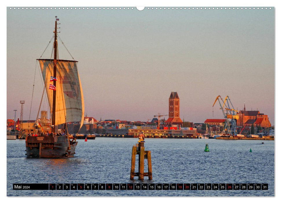 Hanseatic City of Wismar - Harbor Impressions (CALVENDO Premium Wall Calendar 2024) 