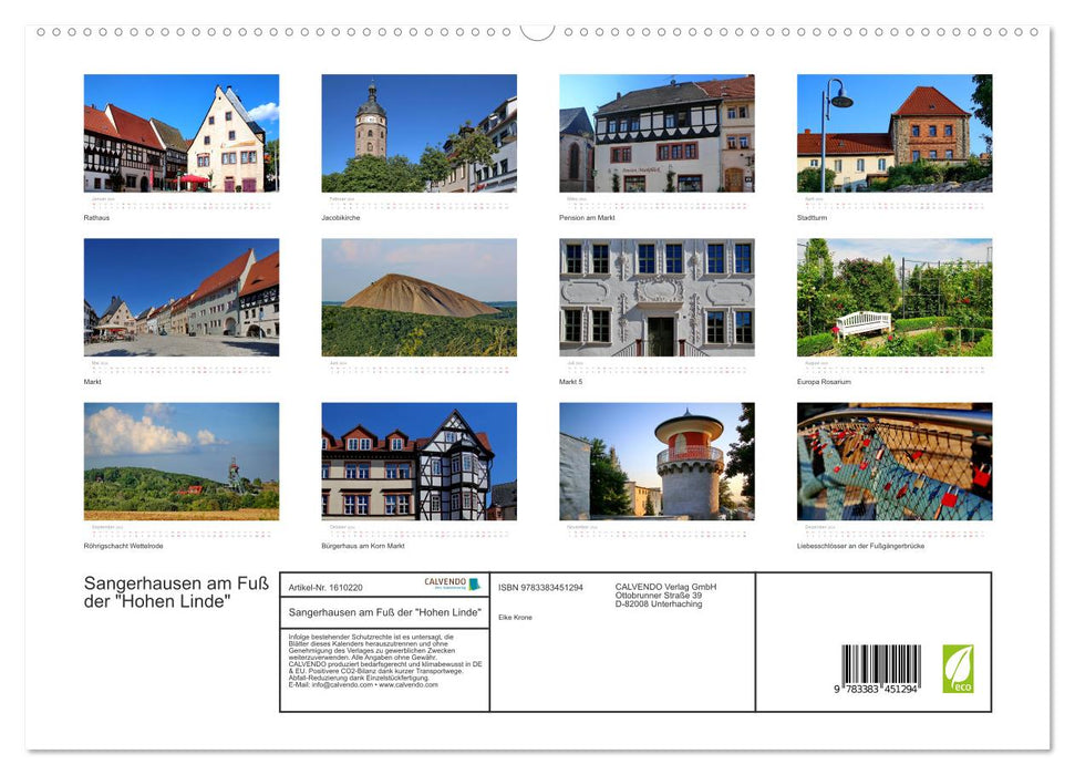 Sangerhausen am Fuße der "Hohen Linde" (CALVENDO Premium Wandkalender 2024)