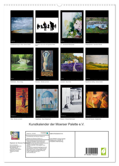 Kunstkalender der Moerser Palette e.V. (CALVENDO Premium Wandkalender 2024)
