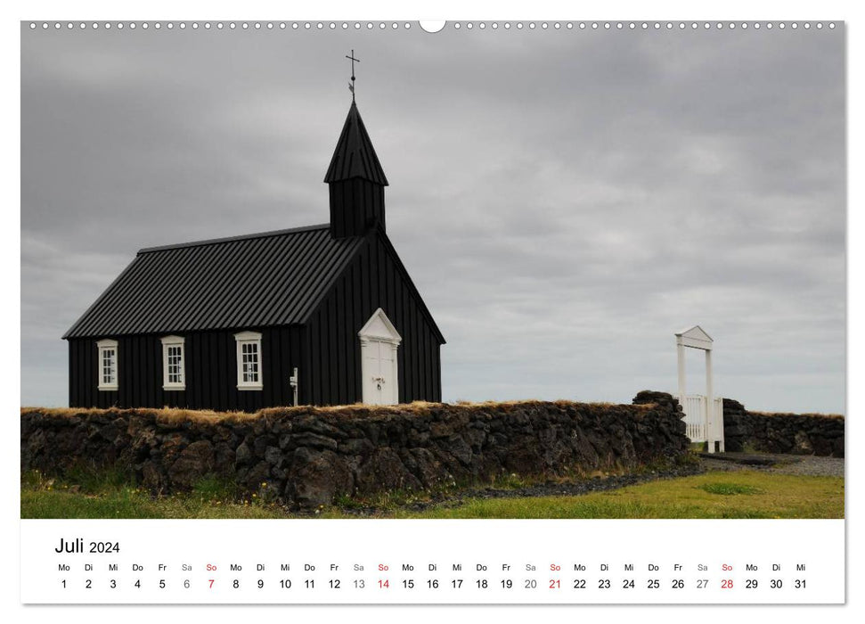 Churches on Iceland (CALVENDO Premium Wall Calendar 2024) 