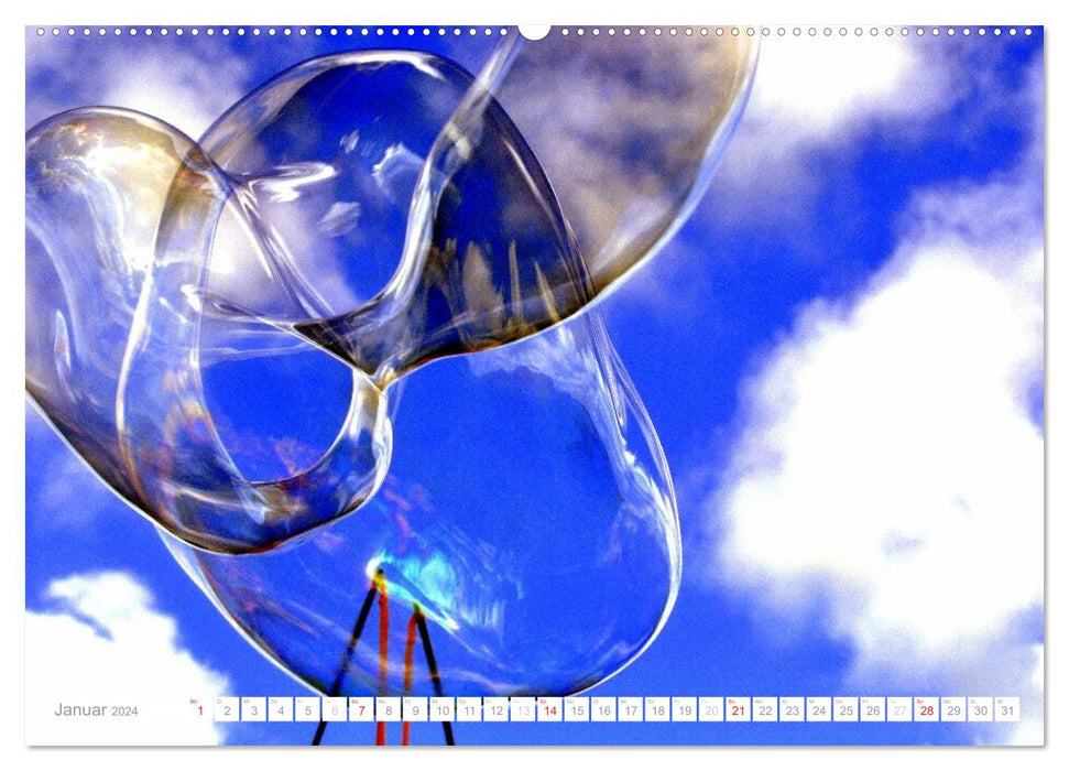 Soap bubbles sculptures and structures (CALVENDO Premium Wall Calendar 2024) 
