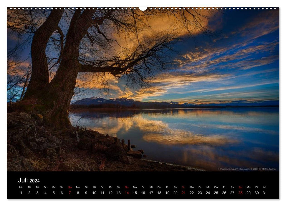 Light over mountains and lakes (CALVENDO Premium Wall Calendar 2024) 