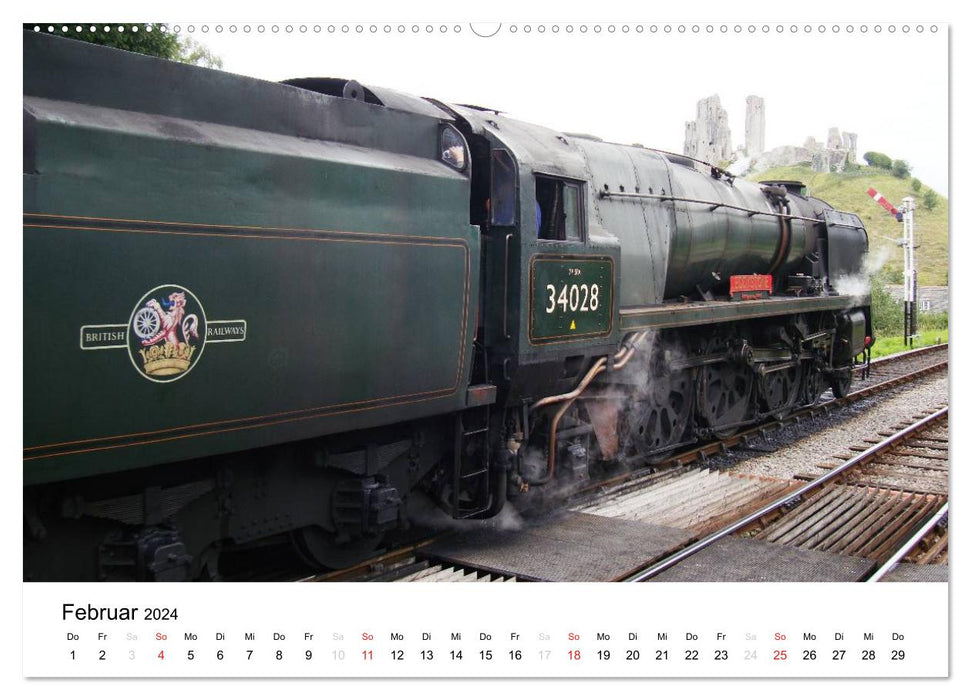 Nostalgische Eisenbahnen Englands (CALVENDO Premium Wandkalender 2024)