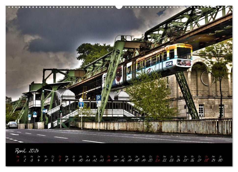 Wuppertal - Stadt der Schwebebahn in HDR (CALVENDO Wandkalender 2024)
