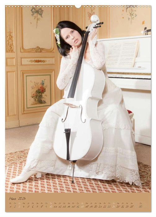 Weißes Cello auf Reisen (CALVENDO Premium Wandkalender 2024)