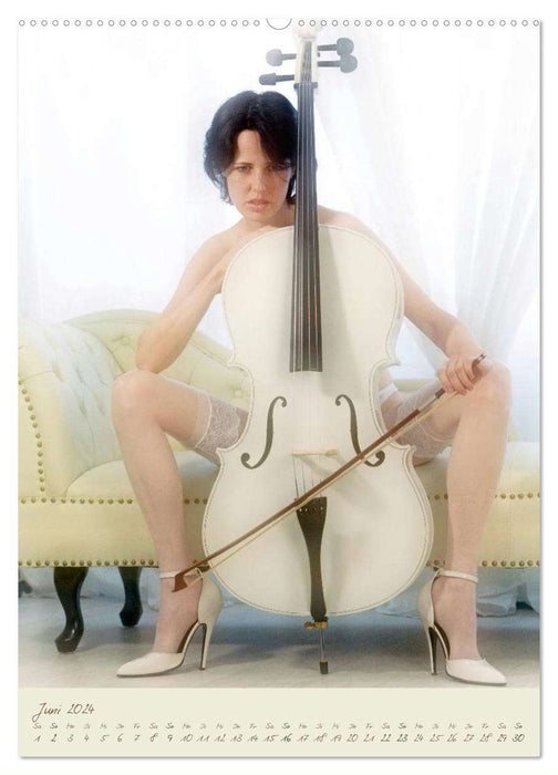 Weißes Cello auf Reisen (CALVENDO Premium Wandkalender 2024)