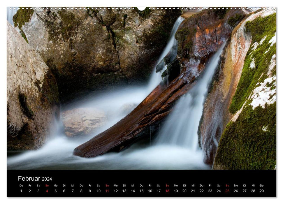 Kuhflucht Wasserfälle bei Farchant (CALVENDO Premium Wandkalender 2024)