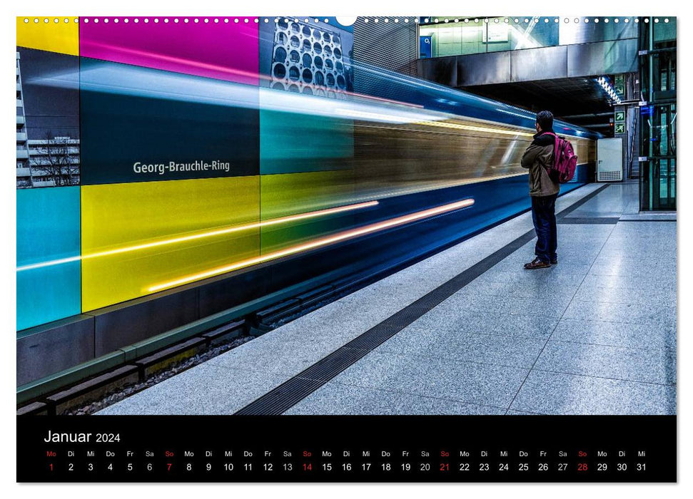 U-Bahn in München (CALVENDO Premium Wandkalender 2024)