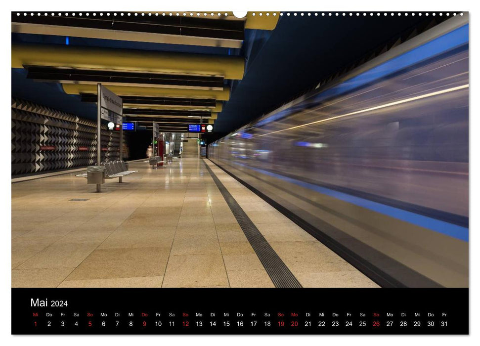 U-Bahn in München (CALVENDO Premium Wandkalender 2024)