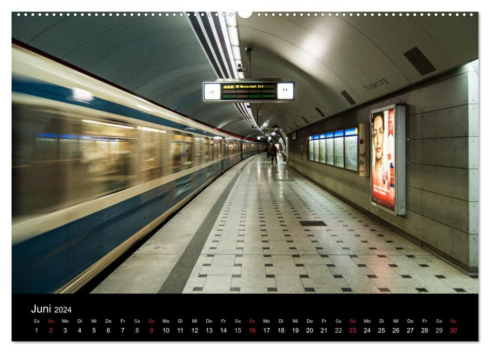 U-Bahn in München (CALVENDO Premium Wandkalender 2024)