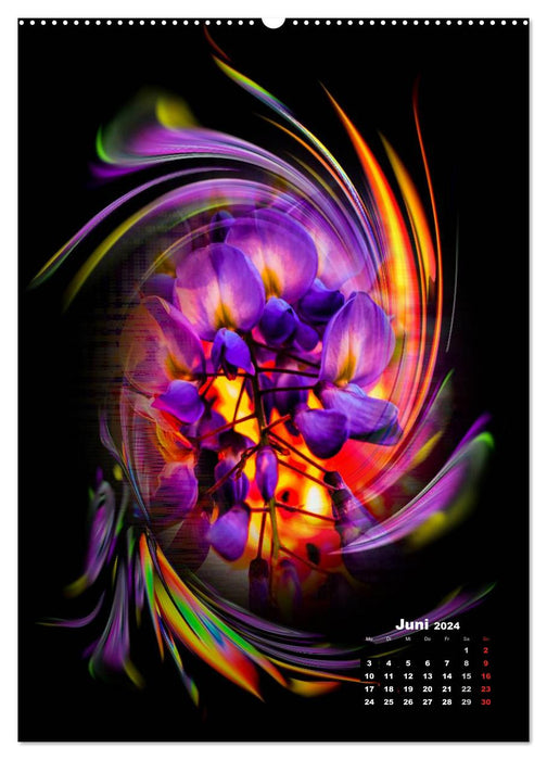Blühende Fantasie - Digitalkunst (CALVENDO Premium Wandkalender 2024)