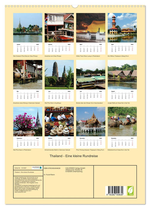 Thailand - Eine kleine Rundreise (CALVENDO Premium Wandkalender 2024)