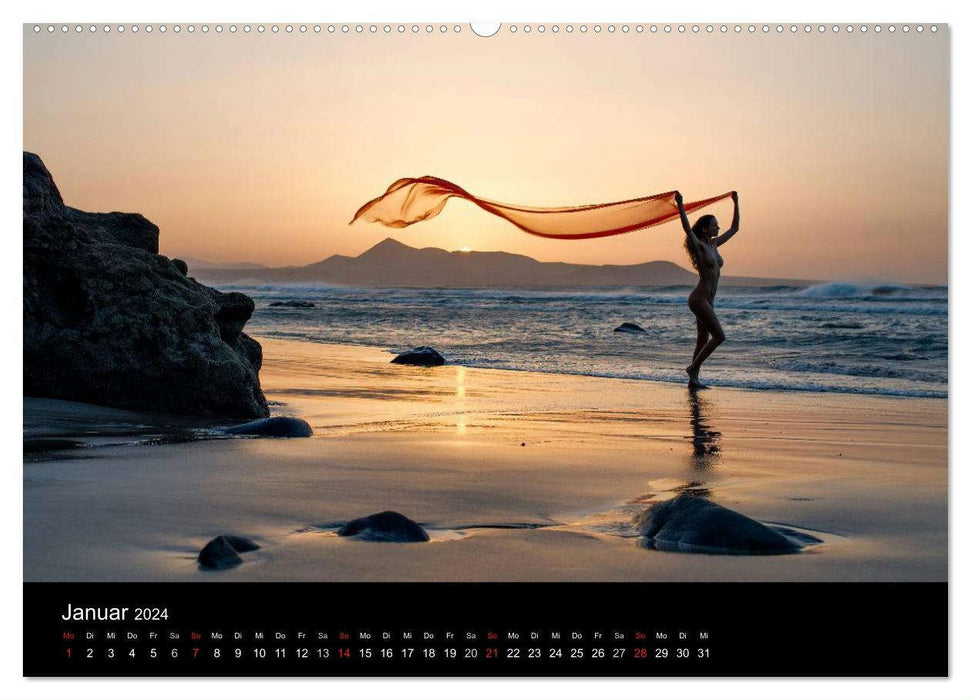 Landschaftsaktbilder Ibiza und Lanzarote (CALVENDO Premium Wandkalender 2024)