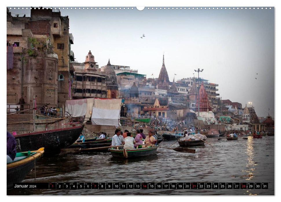 INDIEN An den Ufern des Ganges (CALVENDO Premium Wandkalender 2024)