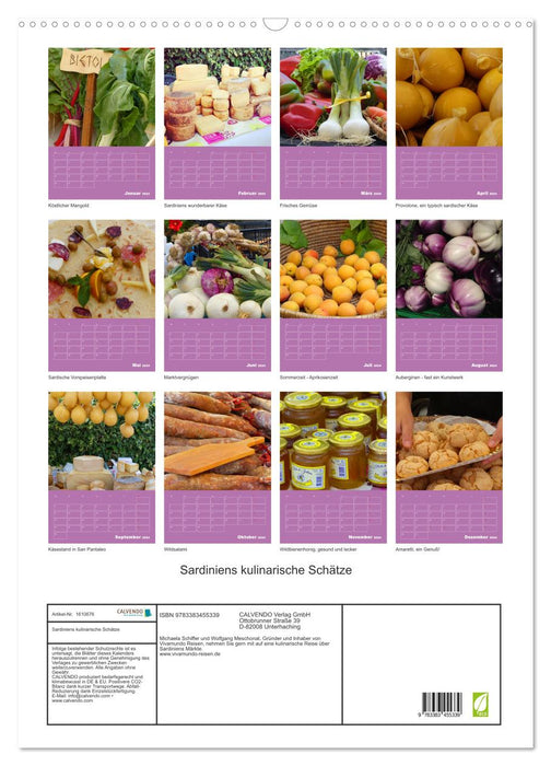 Sardiniens kulinarische Schätze (CALVENDO Wandkalender 2024)