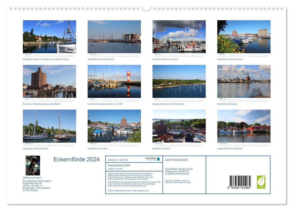 Eckernförde 2024. Impressionen rund um den Hafen (CALVENDO Premium Wandkalender 2024)