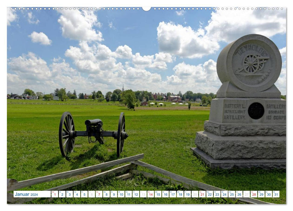 Gettysburg Military Park (CALVENDO Premium Wandkalender 2024)