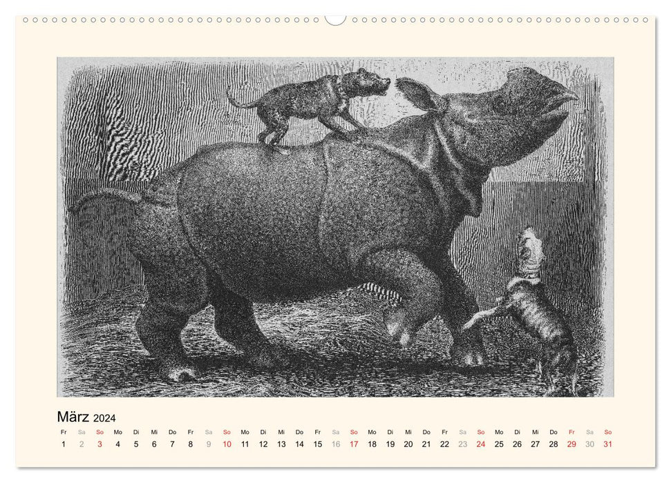 Tiere anno dazumal (CALVENDO Premium Wandkalender 2024)