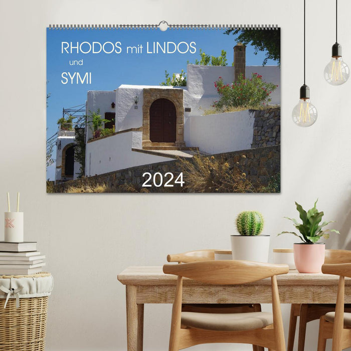 Rhodos mit Lindos und Symi (CALVENDO Wandkalender 2024)
