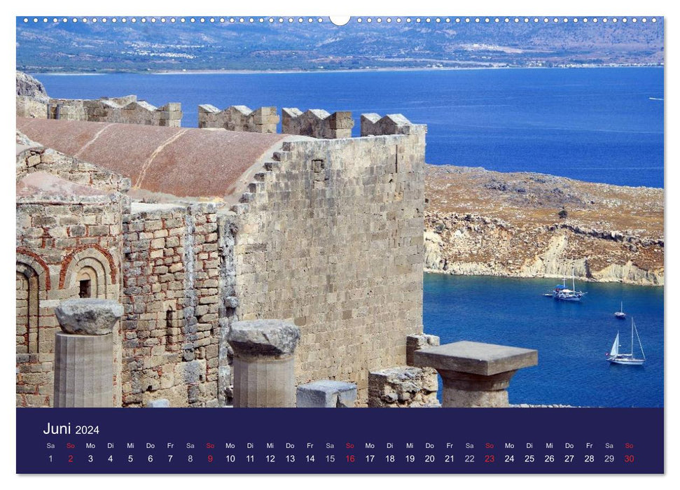 Rhodos mit Lindos und Symi (CALVENDO Wandkalender 2024)