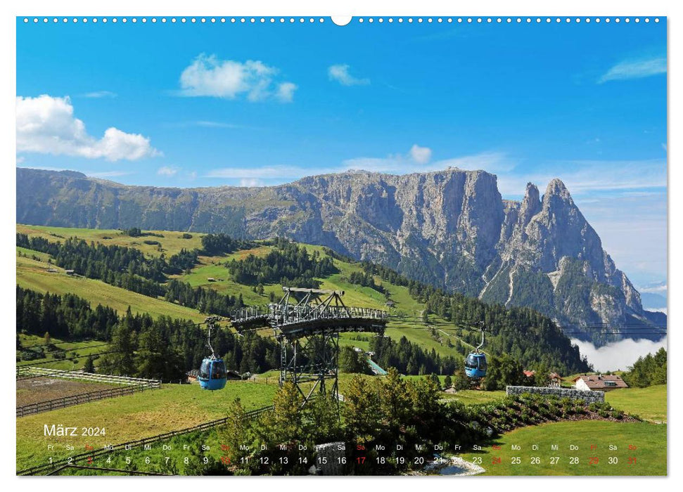 Urlaub auf der Seiser Alm (CALVENDO Premium Wandkalender 2024)