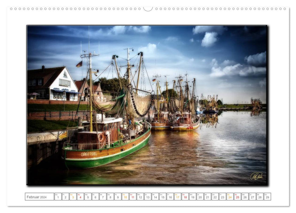 Ostfriesland - der alte Hafen Greetsiel (CALVENDO Premium Wandkalender 2024)