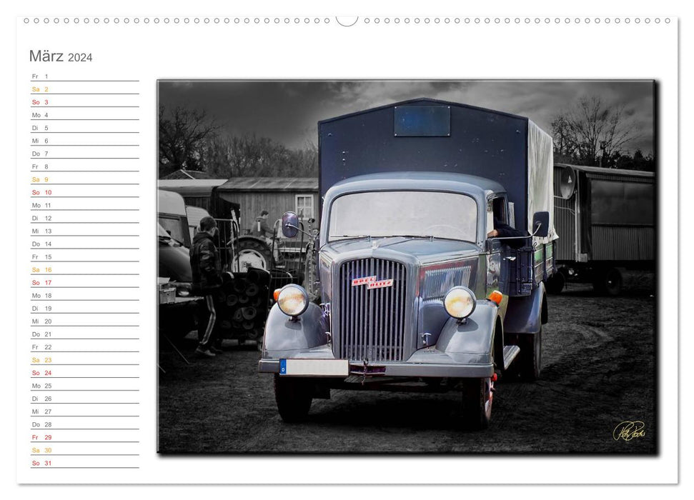 Oldtimer - nostalgische Trecker und Lastwagen (CALVENDO Wandkalender 2024)