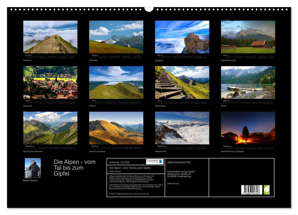 Die Alpen – vom Tal bis zum Gipfel (CALVENDO Wandkalender 2024)