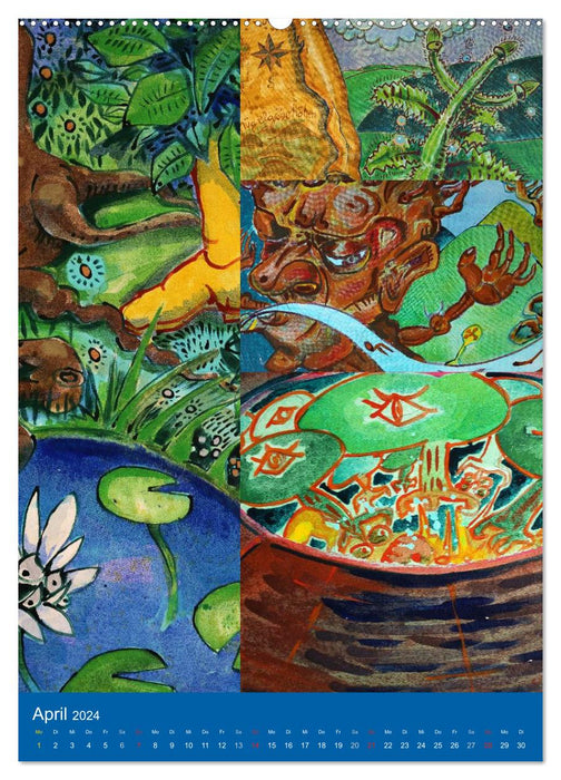 Thilia. Voyage à travers la Terre du Milieu. Peinture acrylique de Michael Weiler. (Calendrier mural CALVENDO 2024) 