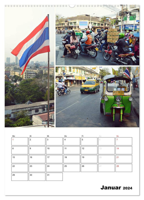 La vie colorée en Thaïlande (Calendrier mural CALVENDO 2024) 