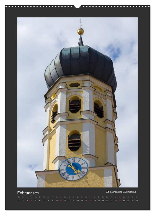 Clochers d'églises du quartier de Fürstenfeldbruck (calendrier mural CALVENDO 2024) 