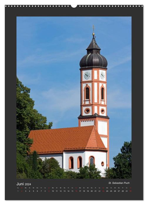 Clochers d'églises du quartier de Fürstenfeldbruck (calendrier mural CALVENDO 2024) 