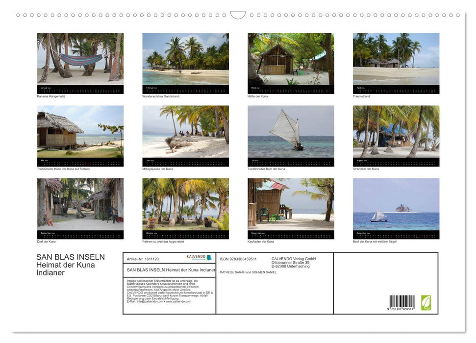 ILES SAN BLAS Accueil des Indiens Kuna (Calendrier mural CALVENDO 2024) 