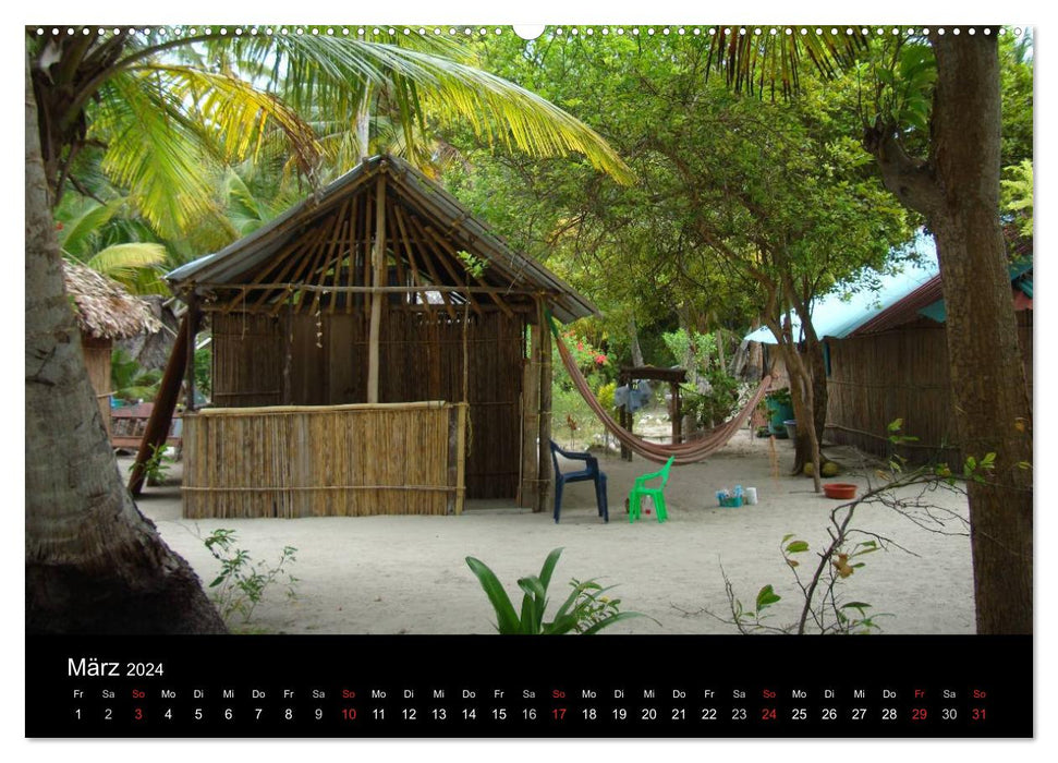 ILES SAN BLAS Accueil des Indiens Kuna (Calendrier mural CALVENDO 2024) 